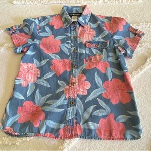 Vintage Floral Camp Shirt Sag Harbor Petite Small
